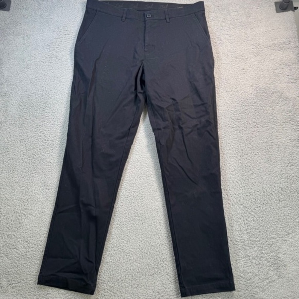 Bad Birdie Mens Golf Pants Size 36x31 Black‎ Cotton Stretch Chino Slim Straight